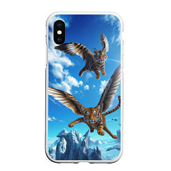 Чехол iPhone XS Max матовый Летающие тигрята