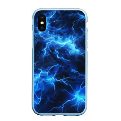 Чехол iPhone XS Max матовый Элементаль энергии текстура, цвет: 3D-голубой