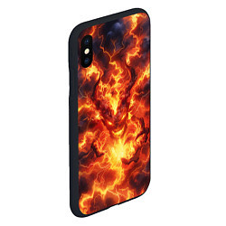 Чехол iPhone XS Max матовый Огненный демон, цвет: 3D-черный — фото 2