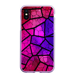 Чехол iPhone XS Max матовый Крупный фиолетовый витраж, цвет: 3D-сиреневый