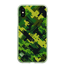 Чехол iPhone XS Max матовый Camouflage - pattern ai art, цвет: 3D-салатовый