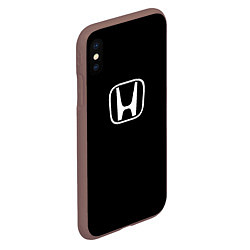 Чехол iPhone XS Max матовый Honda white logo, цвет: 3D-коричневый — фото 2