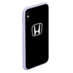 Чехол iPhone XS Max матовый Honda white logo, цвет: 3D-светло-сиреневый — фото 2