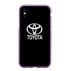 Чехол iPhone XS Max матовый Toyota white logo, цвет: 3D-фиолетовый