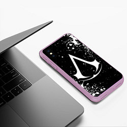 Чехол iPhone XS Max матовый White logo of assasin, цвет: 3D-сиреневый — фото 2