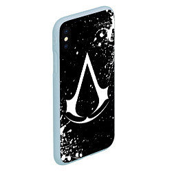 Чехол iPhone XS Max матовый White logo of assasin, цвет: 3D-голубой — фото 2