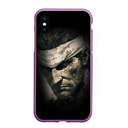 Чехол iPhone XS Max матовый Metal gear Venom Snake, цвет: 3D-фиолетовый