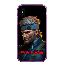 Чехол iPhone XS Max матовый Веном Снейк из игры Metal gear, цвет: 3D-фиолетовый