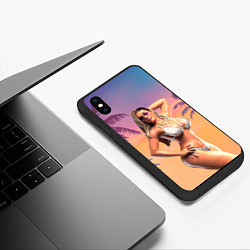 Чехол iPhone XS Max матовый Люсия в купальнике Gta 6, цвет: 3D-черный — фото 2