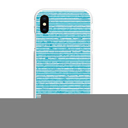 Чехол iPhone XS Max матовый Бело-голубой полосы, цвет: 3D-белый