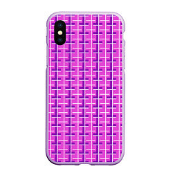 Чехол iPhone XS Max матовый Фиолетовые полосы, цвет: 3D-сиреневый
