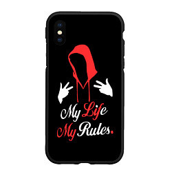 Чехол iPhone XS Max матовый My life - my rules, цвет: 3D-черный