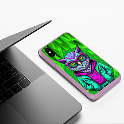 Чехол iPhone XS Max матовый Сова модница на стиле, цвет: 3D-сиреневый — фото 2