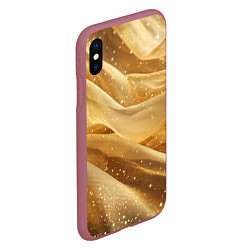 Чехол iPhone XS Max матовый Золотистая текстура с блестками, цвет: 3D-малиновый — фото 2