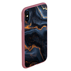 Чехол iPhone XS Max матовый Лакшери текстура с узорами, цвет: 3D-малиновый — фото 2