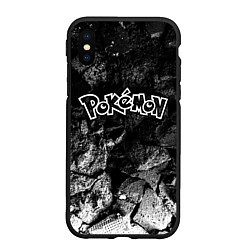 Чехол iPhone XS Max матовый Pokemon black graphite, цвет: 3D-черный