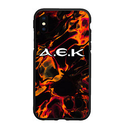 Чехол iPhone XS Max матовый AEK Athens red lava