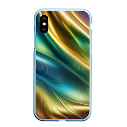 Чехол iPhone XS Max матовый Радужная абстракция, цвет: 3D-голубой