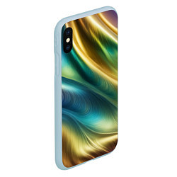 Чехол iPhone XS Max матовый Радужная абстракция, цвет: 3D-голубой — фото 2