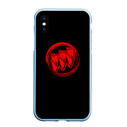 Чехол iPhone XS Max матовый Buick red logo, цвет: 3D-голубой