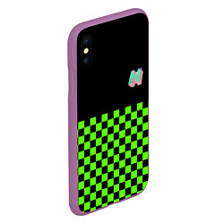 Чехол iPhone XS Max матовый Minecraft клетка, цвет: 3D-фиолетовый — фото 2