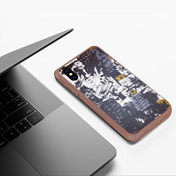 Чехол iPhone XS Max матовый Газетная страничка, цвет: 3D-коричневый — фото 2
