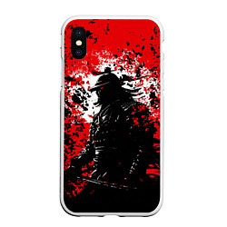 Чехол iPhone XS Max матовый Призрак самурая Ghost of Tsushima, цвет: 3D-белый