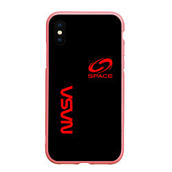 Чехол iPhone XS Max матовый Nasa space red logo, цвет: 3D-баблгам