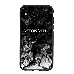 Чехол iPhone XS Max матовый Aston Villa black graphite, цвет: 3D-черный