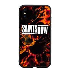 Чехол iPhone XS Max матовый Saints Row red lava