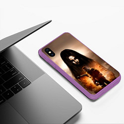 Чехол iPhone XS Max матовый Альма Вейд Fear город и герой, цвет: 3D-фиолетовый — фото 2