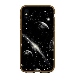 Чехол iPhone XS Max матовый Бескрайний космос - нейросеть, цвет: 3D-коричневый