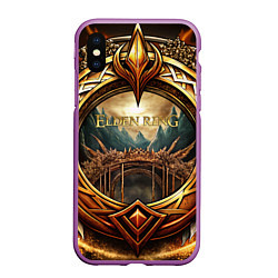 Чехол iPhone XS Max матовый Магическое кольцо Elden Ring, цвет: 3D-фиолетовый