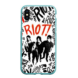 Чехол iPhone XS Max матовый Paramore - riot, цвет: 3D-мятный