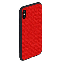 Чехол iPhone XS Max матовый Красный однотонный текстурованный, цвет: 3D-черный — фото 2