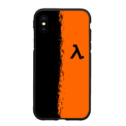 Чехол iPhone XS Max матовый Half life краски оранж, цвет: 3D-черный