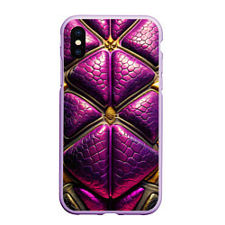 Чехол iPhone XS Max матовый Текстурная кожа в космическом стиле костюма жука, цвет: 3D-сиреневый