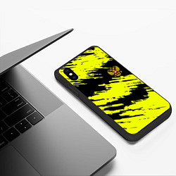 Чехол iPhone XS Max матовый Российская империя краски жёлтые, цвет: 3D-черный — фото 2