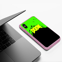 Чехол iPhone XS Max матовый Doom кислотное лого, цвет: 3D-розовый — фото 2