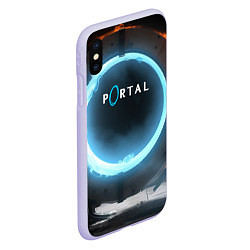 Чехол iPhone XS Max матовый Portal logo game, цвет: 3D-светло-сиреневый — фото 2