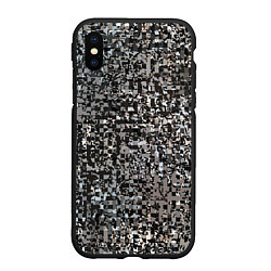 Чехол iPhone XS Max матовый Тёмный серо-коричневый текстурированный, цвет: 3D-черный