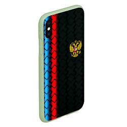 Чехол iPhone XS Max матовый Россия спорт герб, цвет: 3D-салатовый — фото 2