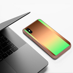 Чехол iPhone XS Max матовый Фисташковый комбинированный градиент, цвет: 3D-коричневый — фото 2