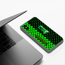 Чехол iPhone XS Max матовый Minecraft creeper pattern, цвет: 3D-темно-зеленый — фото 2