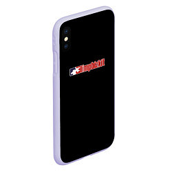 Чехол iPhone XS Max матовый Limp Bizkit logo rock, цвет: 3D-светло-сиреневый — фото 2