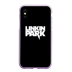 Чехол iPhone XS Max матовый Lnkin park logo white, цвет: 3D-сиреневый