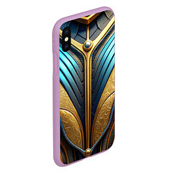 Чехол iPhone XS Max матовый Объемная футуристичная объемная текстура из кожи, цвет: 3D-сиреневый — фото 2