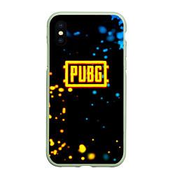 Чехол iPhone XS Max матовый PUBG огненное лого