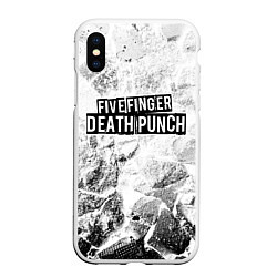 Чехол iPhone XS Max матовый Five Finger Death Punch white graphite, цвет: 3D-белый