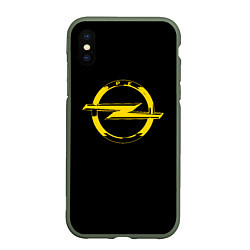 Чехол iPhone XS Max матовый Opel yellow, цвет: 3D-темно-зеленый